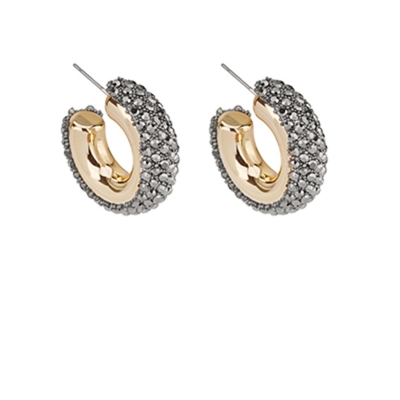 Pave Crystal Hoops - Picture 3 of 4